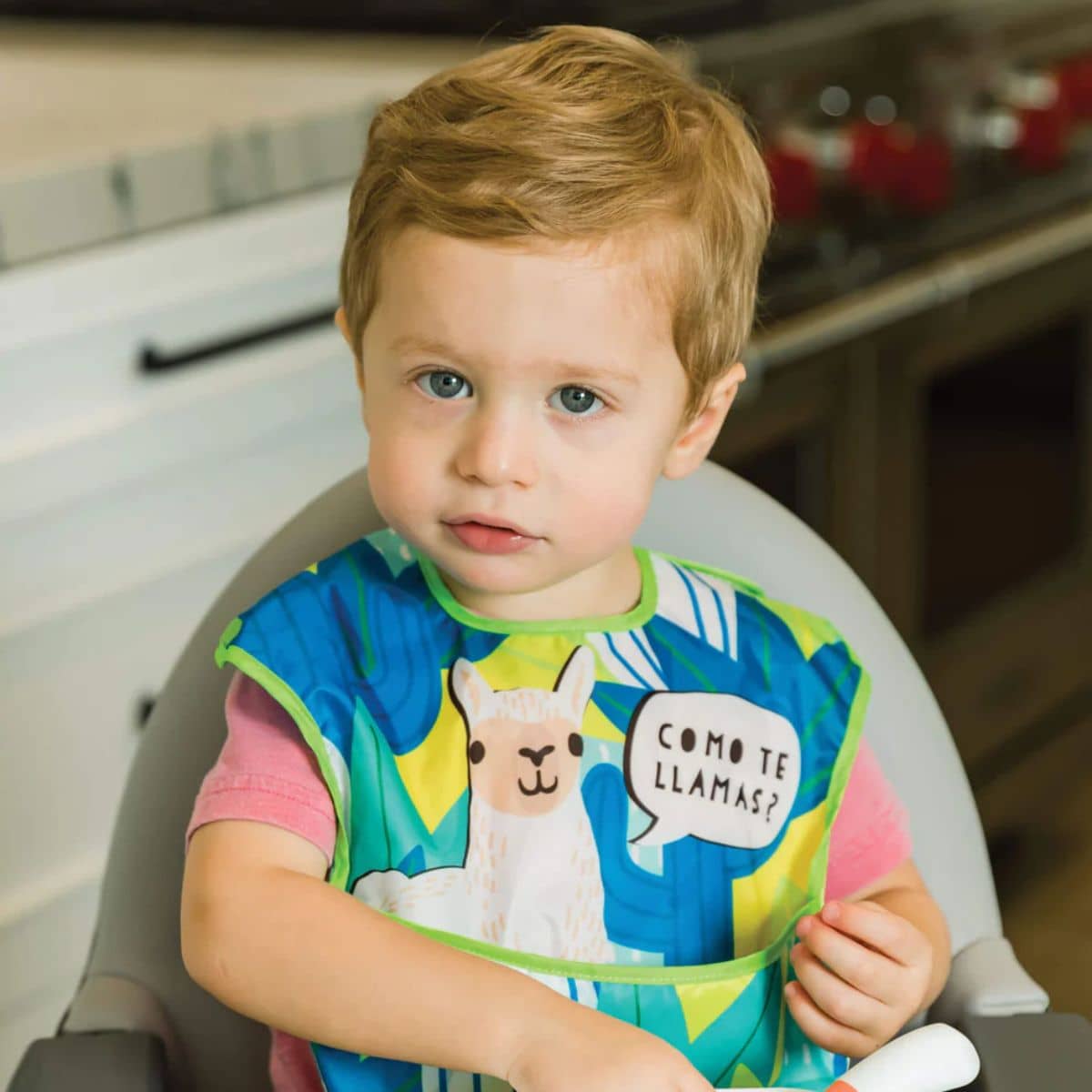 Tiny Twinkle Mess-Proof Easy Bib - Como te llamas