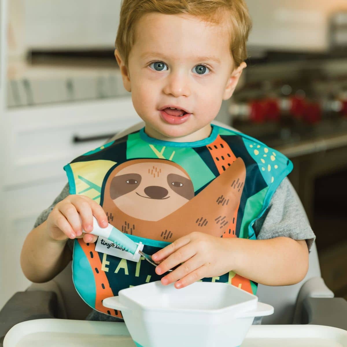 Tiny Twinkle Mess-Proof Easy Bib - Eat, Sleep, Repeat