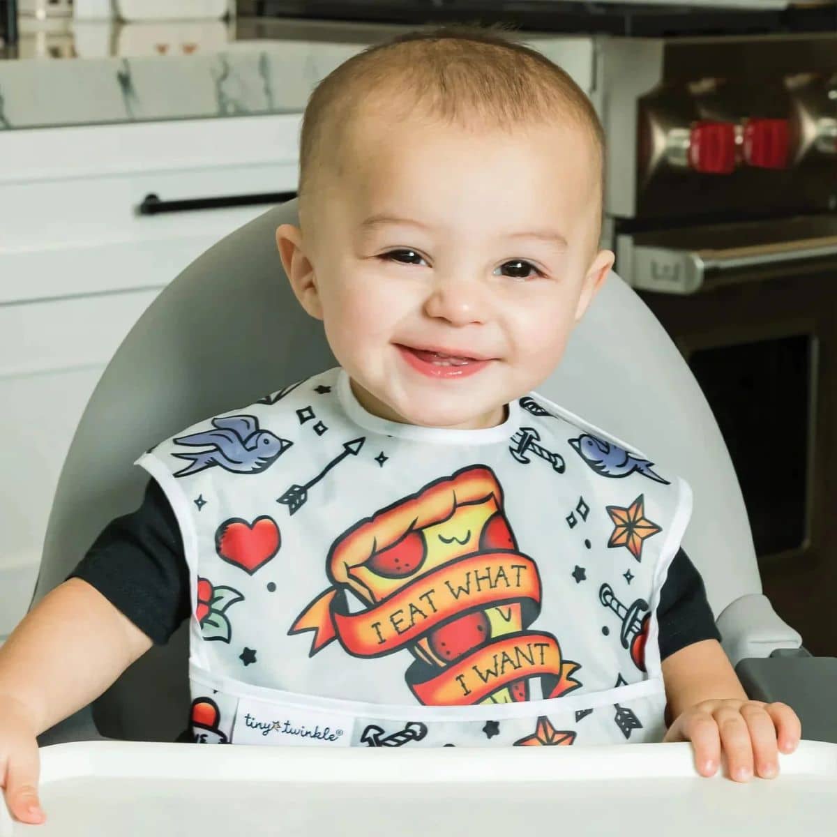 Tiny Twinkle Mess-Proof Easy Bib - I Eat What I Want