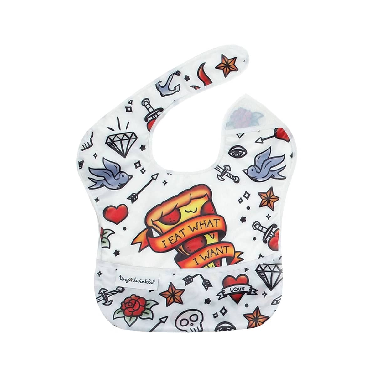 Tiny Twinkle Mess-Proof Easy Bib - I Eat What I Want