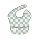 Tiny Twinkle Mess-Proof Easy Bib - Sage Checkers