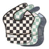 Tiny Twinkle Mess-Proof Easy Bib - Set of 3 - Black + Sage Checkers