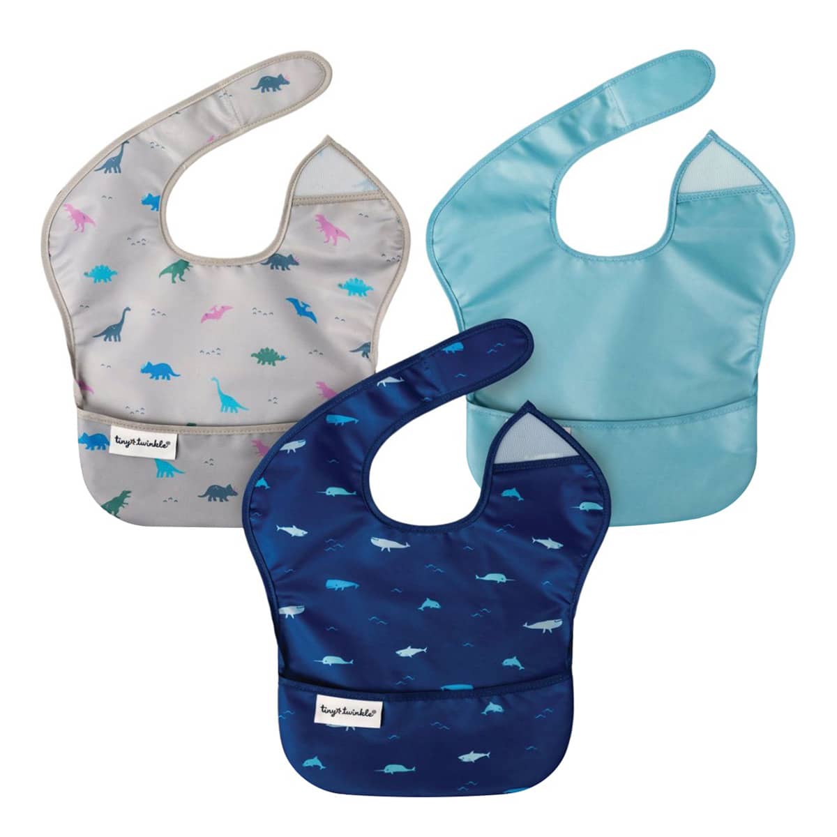 Tiny Twinkle Mess-Proof Easy Bib - Set of 3 - Ocean