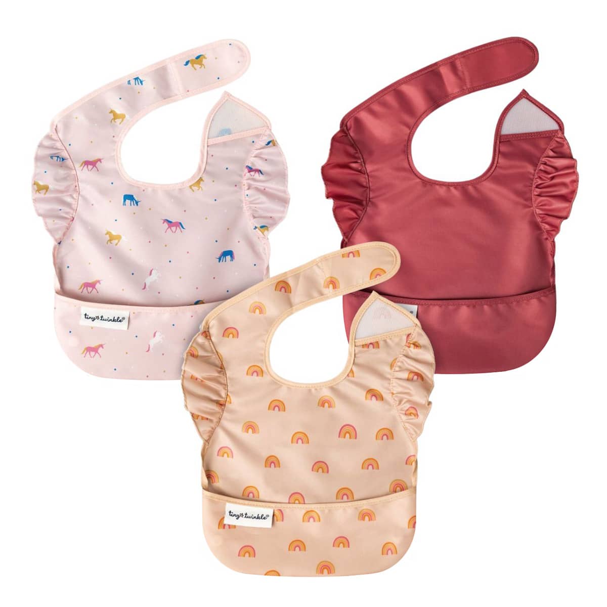 Tiny Twinkle Mess-Proof Easy Bib - Set of 3 - Unicorn