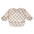 Tiny Twinkle Mess-Proof Full Sleeve Bib - Beige Checkers
