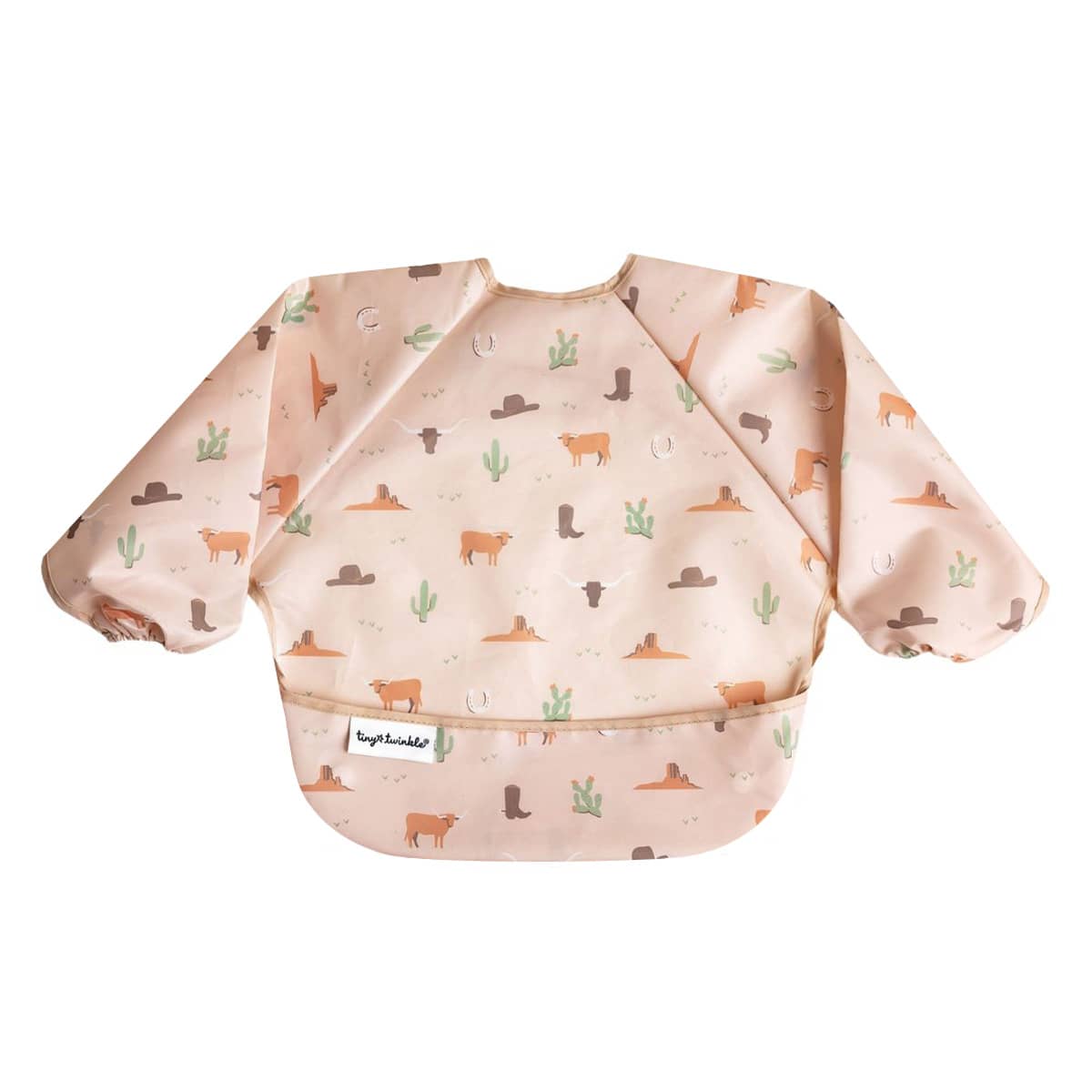Tiny Twinkle Mess-Proof Full Sleeve Bib - Cowboy