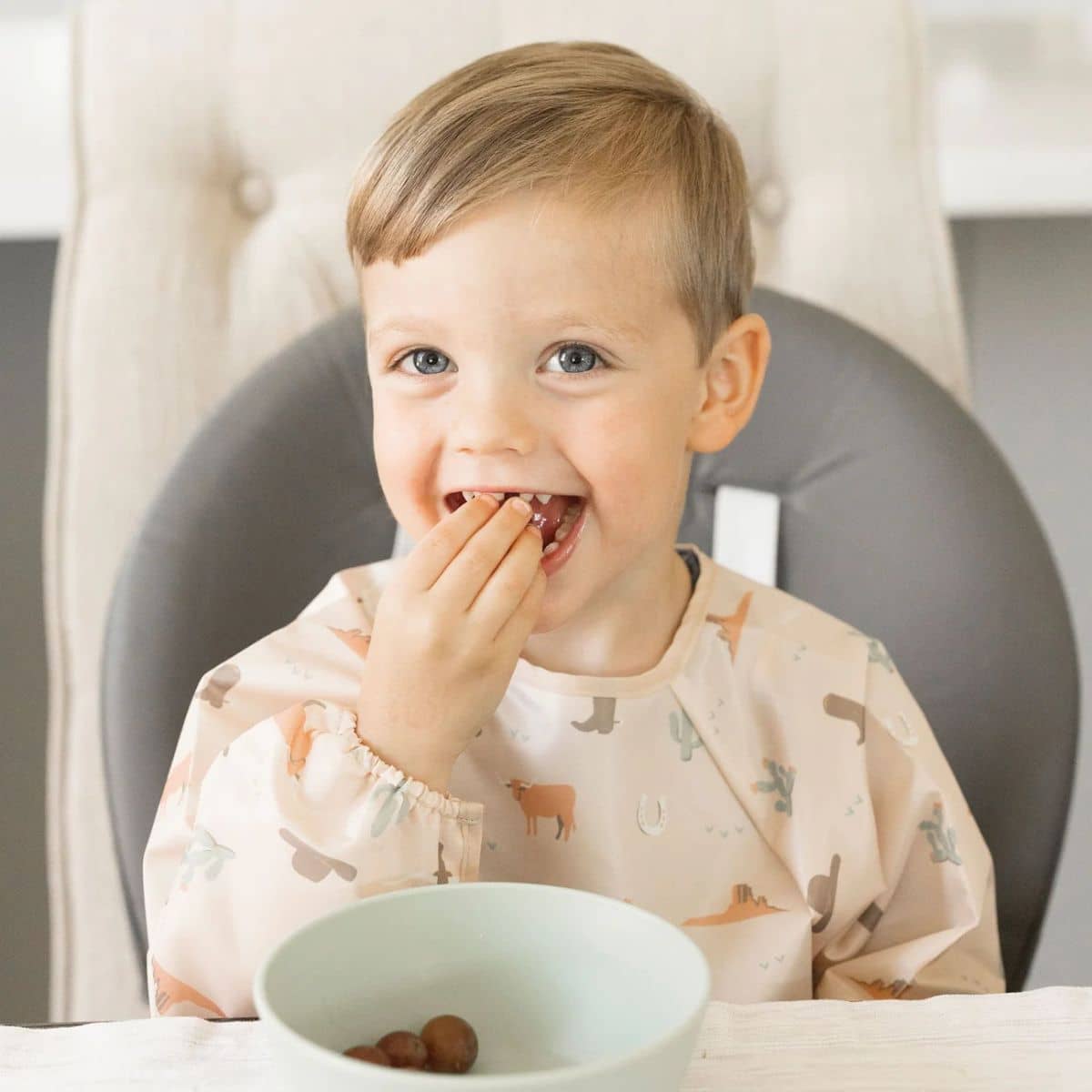 Tiny Twinkle Mess-Proof Full Sleeve Bib - Cowboy