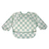 Tiny Twinkle Mess-Proof Full Sleeve Bib - Sage Checkers