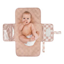Tiny Twinkle Mess-Proof Portable Nappy Changing Pad - Beige Checkers