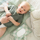 Tiny Twinkle Mess-Proof Portable Nappy Changing Pad - Sage Checkers