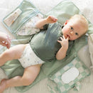 Tiny Twinkle Mess-Proof Portable Nappy Changing Pad - Sage Checkers
