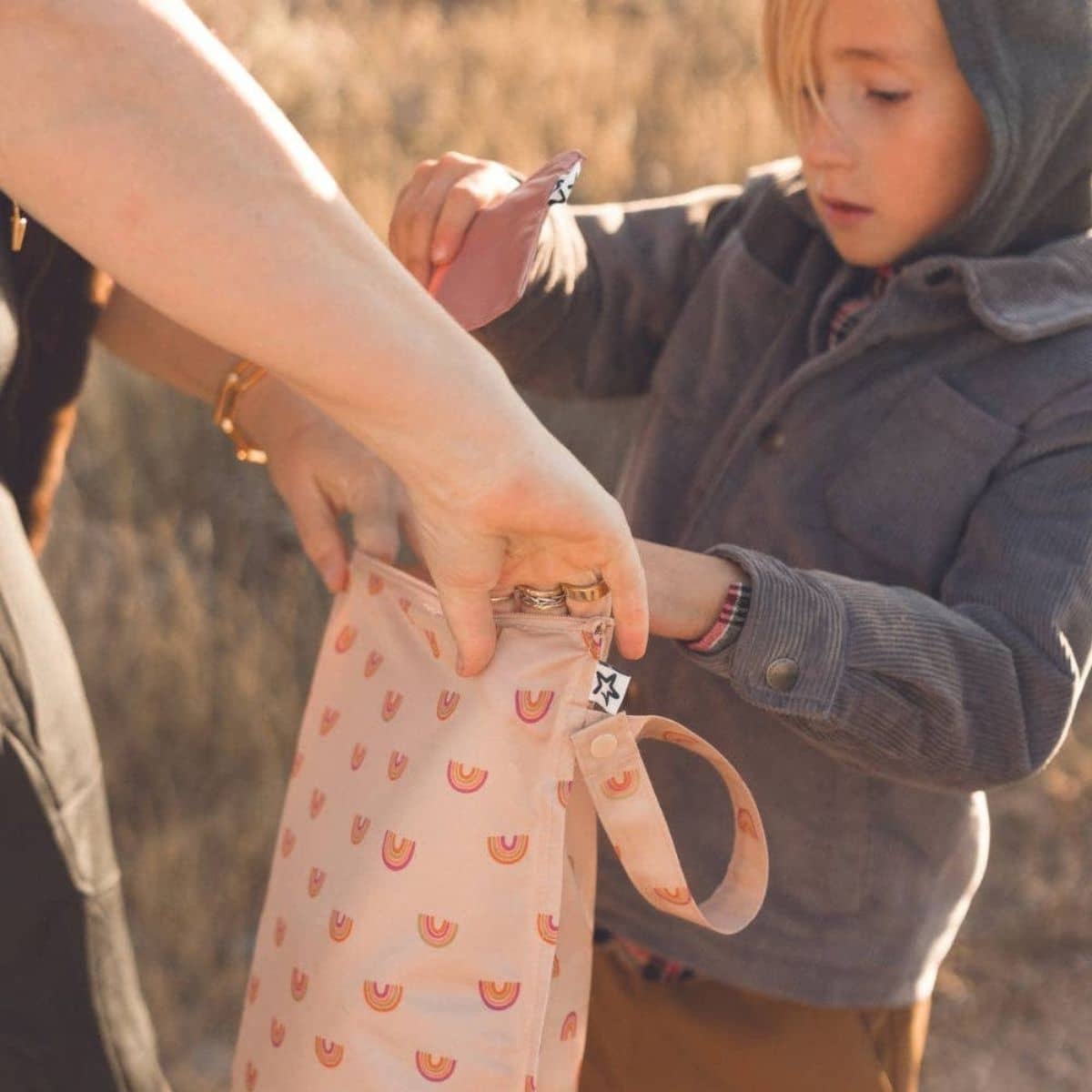 Tiny Twinkle Mess-Proof Wet Bags - Boho Rainbow