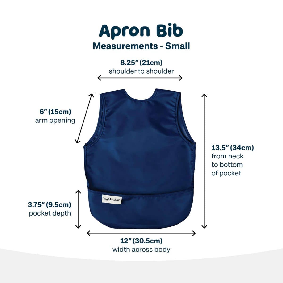 Tiny Twinkle Mess-Proof Apron Bib - Beige Checkers