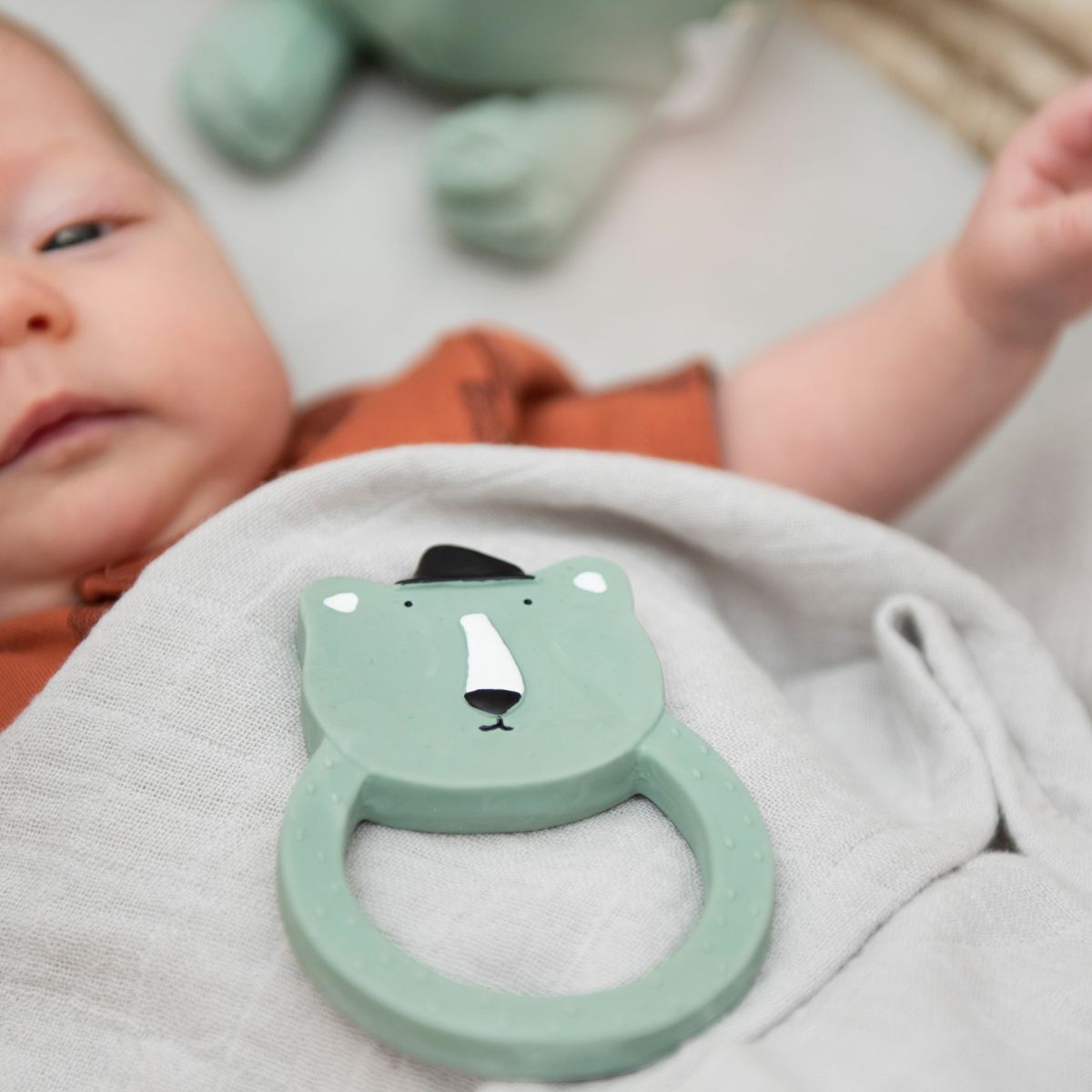 Trixie Natural Rubber Round Teether - Mr. Polar Bear