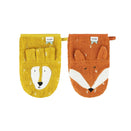 Trixie Organic Washcloths 2 Pack - Mr. Lion / Mr. Fox