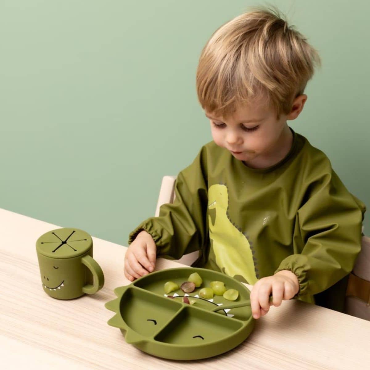 Trixie Waterproof Long Sleeve Bib - Mr. Dino
