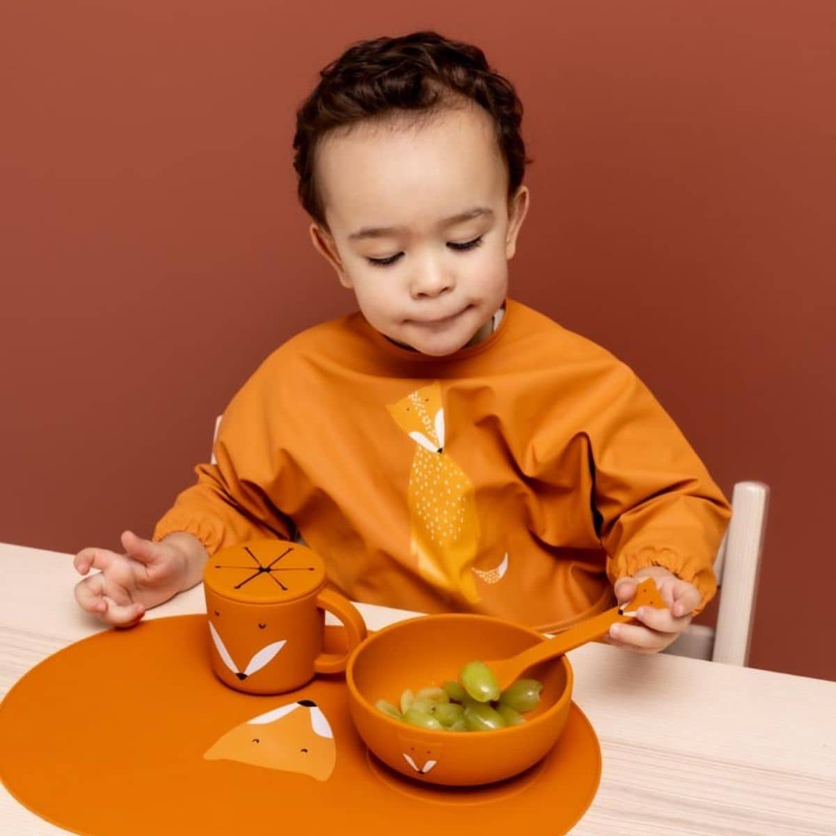 Trixie Waterproof Long Sleeve Bib - Mr. Fox