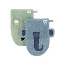 Trixie Organic Washcloths 2 Pack - Mr. Polar Bear / Mrs. Elephant