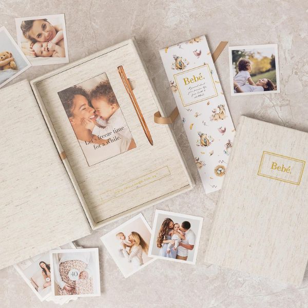 Truly Amor Bebé Baby Book With Keepsake Box And Pen - Oatmeal