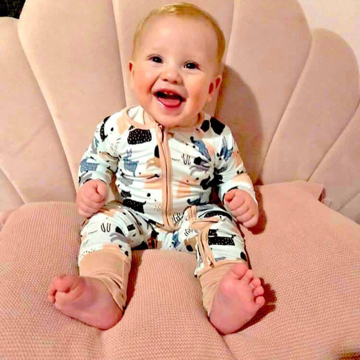 Tuck-in-Time Bamboo Sleep and Play Onesie - Puppy Pals
