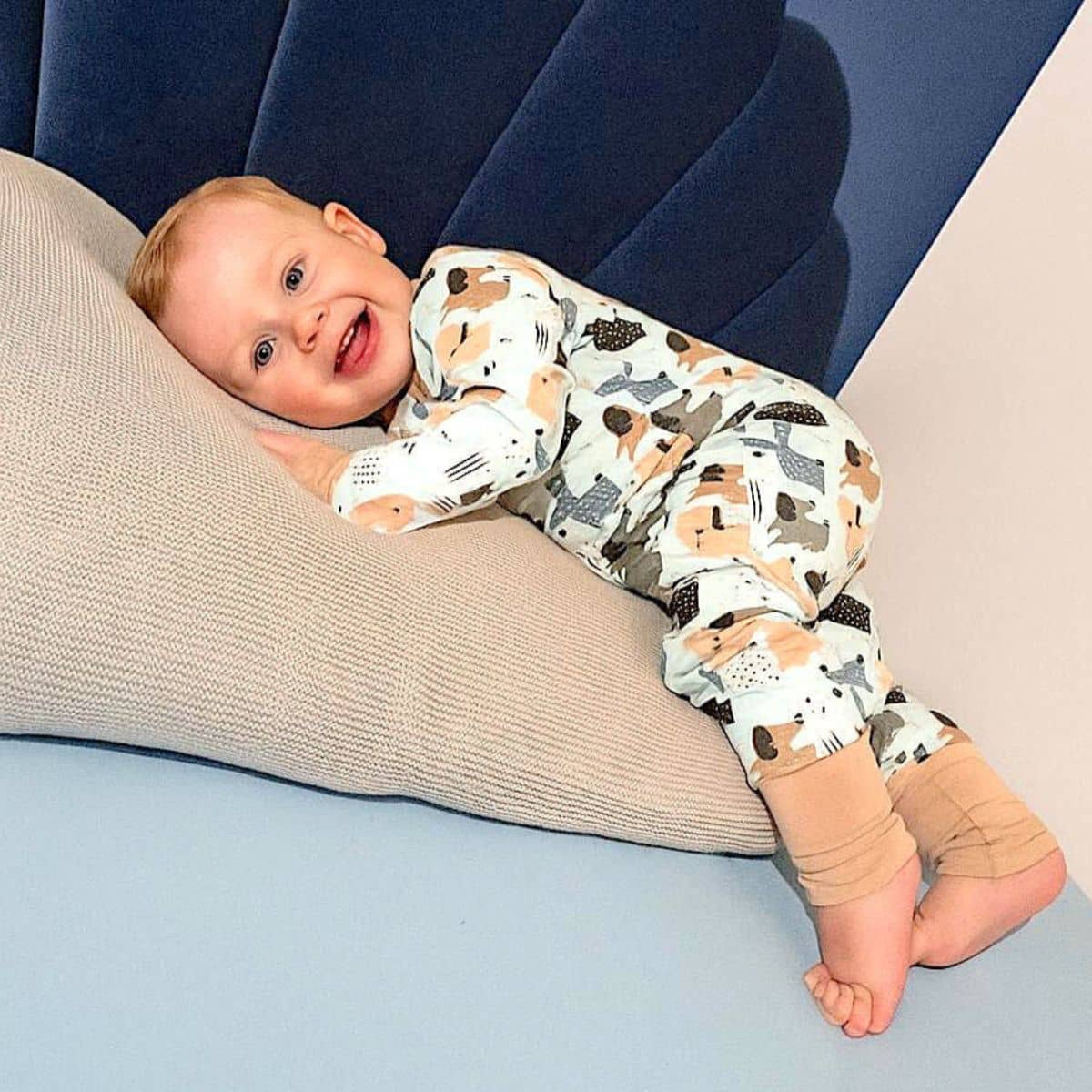 Tuck-in-Time Bamboo Sleep and Play Onesie - Puppy Pals