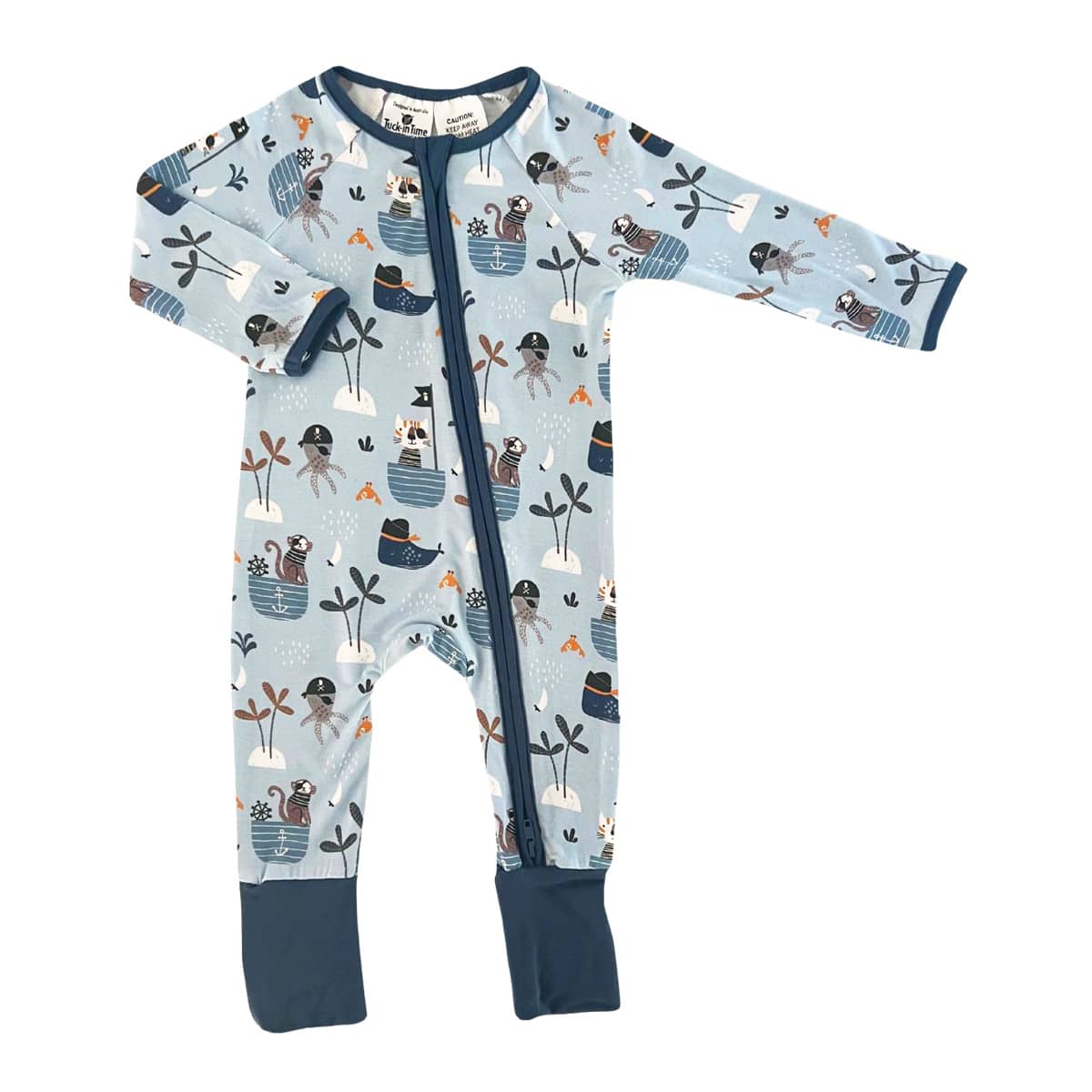 Tuck-in-Time Bamboo Sleep and Play Onesie - Sea Bandits