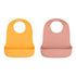 We Might Be Tiny Silicone Catchie Bibs 2.0 - Mustard / Dark Peach