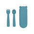 We Might Be Tiny Silicone Feedie Fork & Spoon Set - Blue Dusk