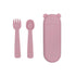 We Might Be Tiny Silicone Feedie Fork & Spoon Set - Dusty Rose