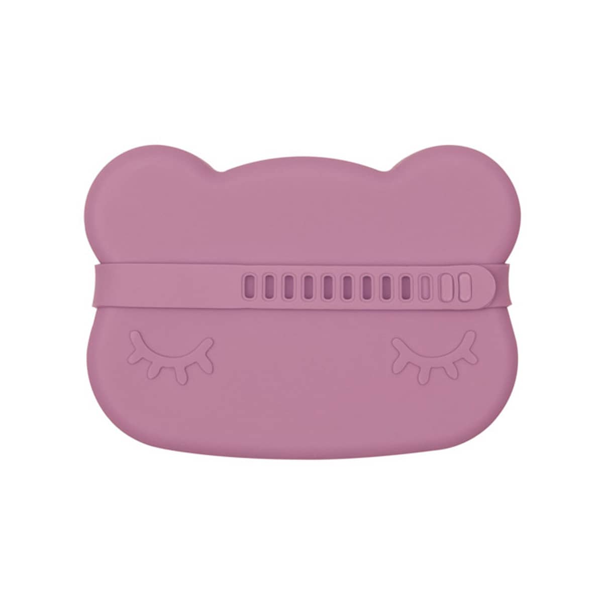 We Might Be Tiny Snackie Silicone Bowl + Plate - Bear - Dusty Rose