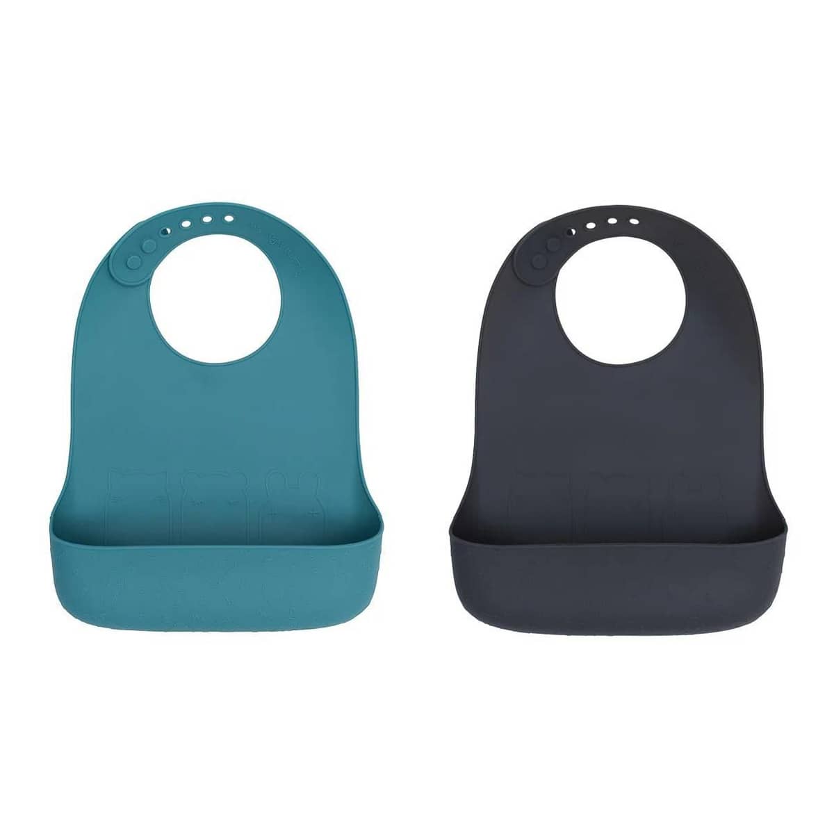 We Might Be Tiny Silicone Catchie Bibs 2.0 - Blue Dusk/Charcoal