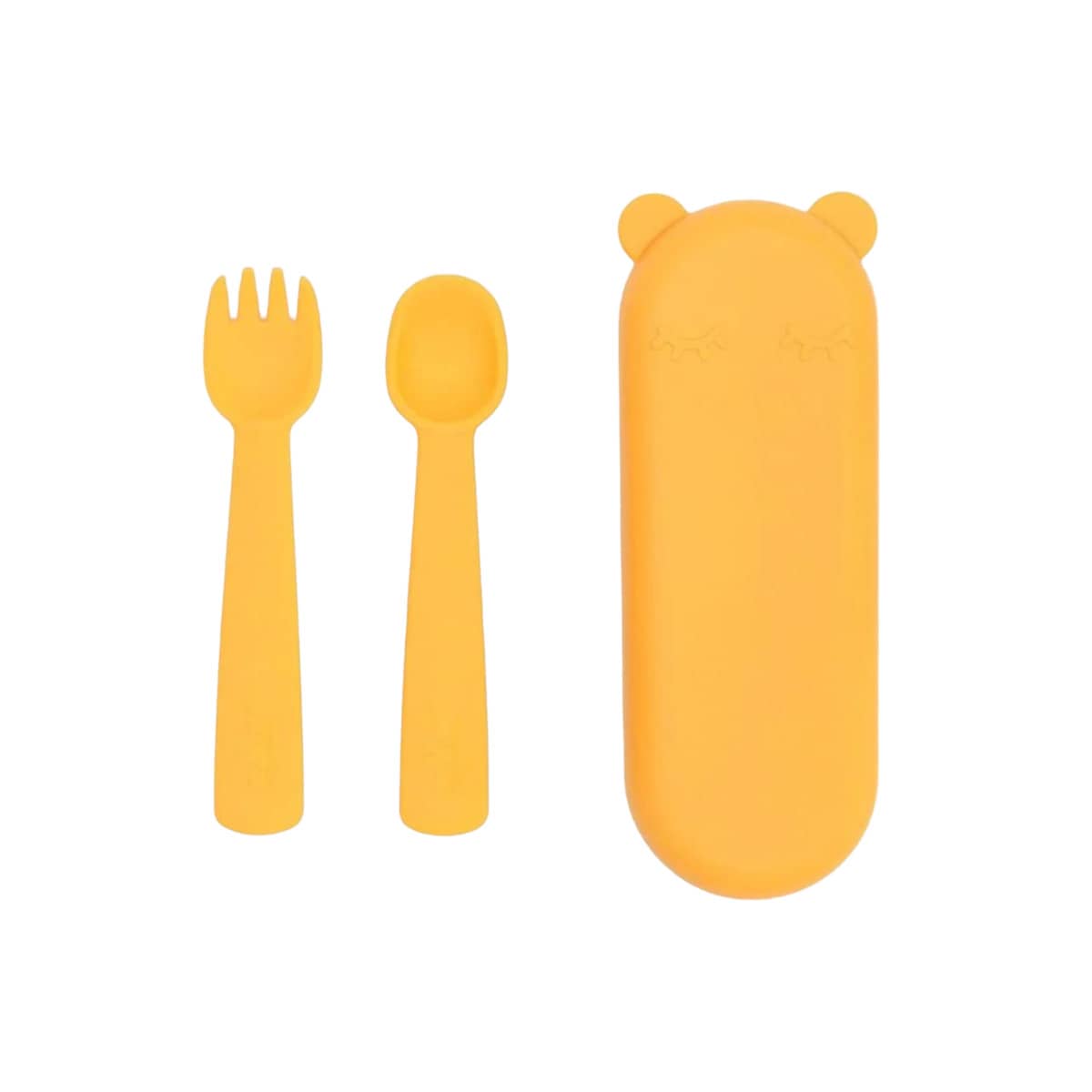 We Might Be Tiny Silicone Feedie Fork & Spoon Set - Mustard