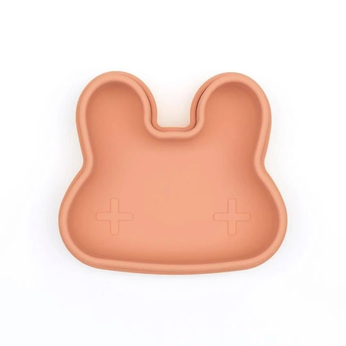 We Might Be Tiny Snackie Silicone Bowl + Plate - Bunny - Dark Peach