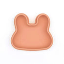 We Might Be Tiny Snackie Silicone Bowl + Plate - Bunny - Dark Peach