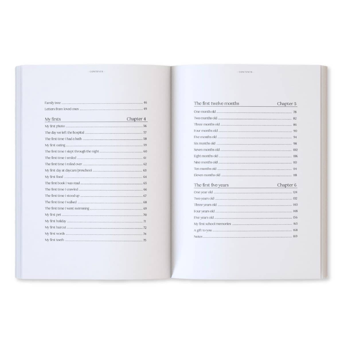 Written With Love Baby Memory Book with Keepsake Box - Contents