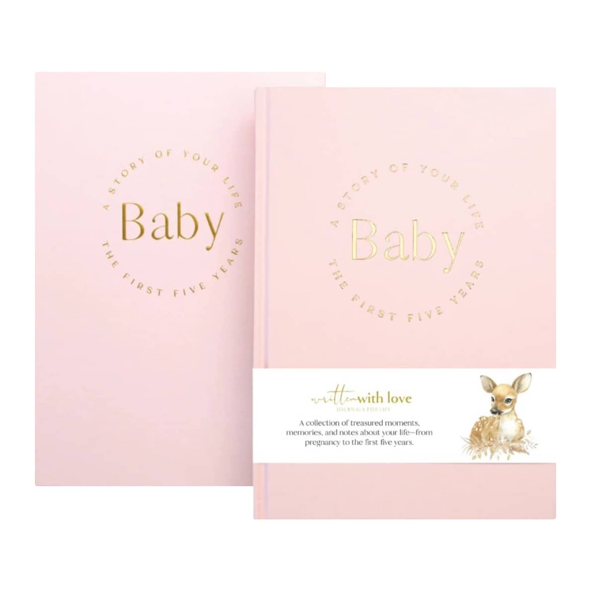 Written With Love Baby Memory Book with Keepsake Box - Peony Pink