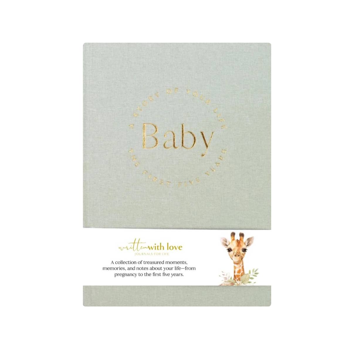 Written With Love Baby Memory Book with Keepsake Box - Sage Green