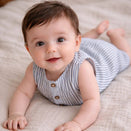 Zao & Co Maïa Linen Baby Romper – Blue Stripe