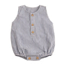 Zao & Co Maïa Linen Baby Romper – Blue Stripe