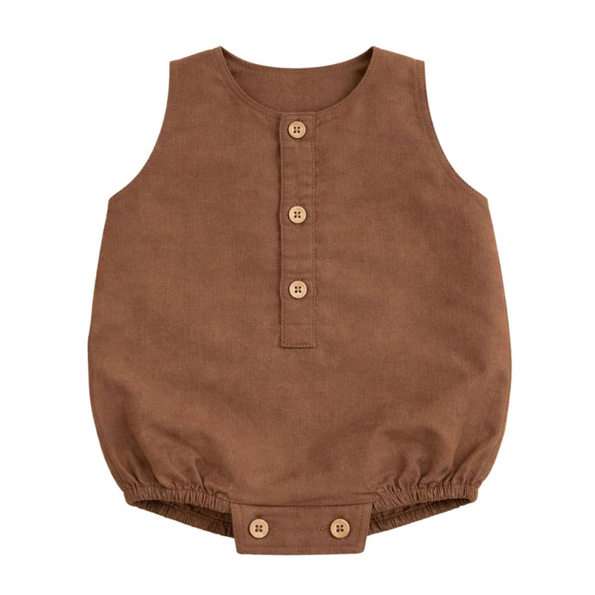 Zao & Co Maïa Linen Baby Romper – Chocolat