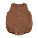Zao & Co Maïa Linen Baby Romper – Chocolat