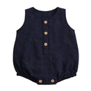 Zao & Co Maïa Linen Baby Romper – Dark Blue
