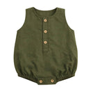 Zao & Co Maïa Linen Baby Romper – Green Khaki