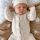 Ziggy Lou Classic Knit Romper - Biscotti Fleck