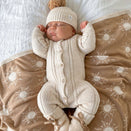 Ziggy Lou Classic Knit Romper - Biscotti Fleck