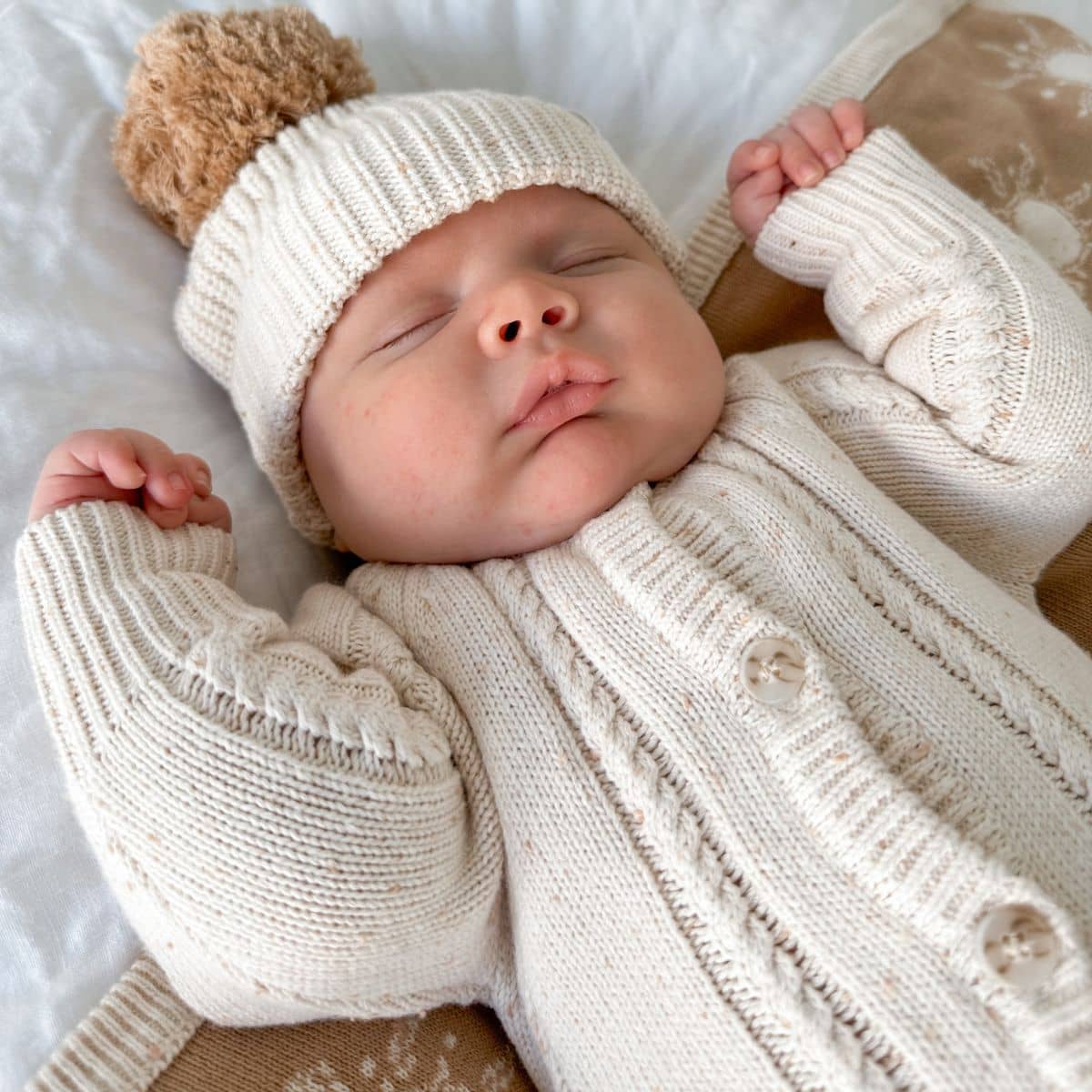 Ziggy Lou Classic Knit Romper - Biscotti Fleck