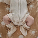 Ziggy Lou Heirloom Knit Romper - Biscotti Fleck
