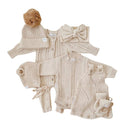 Ziggy Lou Heirloom Knit Romper - Biscotti Fleck