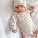 Ziggy Lou Heirloom Knit Romper - Biscotti Fleck