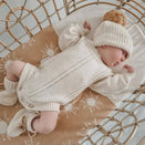 Ziggy Lou Heirloom Knit Romper - Biscotti Fleck